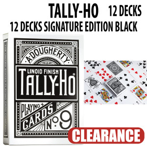 Tally-Ho Playing Cards  12 Deck Set | Signature Edition Black | Premium Quality Poker Cards