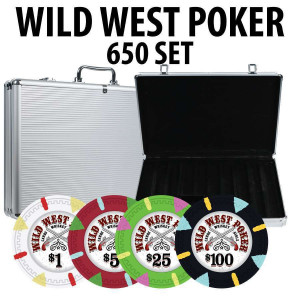 Wild West 650 Poker Chips W/ Aluminum Case