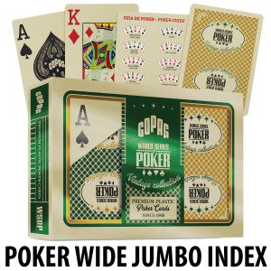 WSOP Vintage Copag Playing Cards Poker GREEN/GOLD Jumbo Index Double Deck Set
