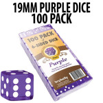 PACK OF 100 Bulk Casino 19mm Purple Dice 