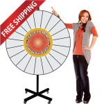 48 Inch Large Giant Pocket Insert Customizable Prize Wheel  with X Shaped Base 