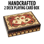 Handcrafted Wooden Playing Card Box : 4 Aces Design