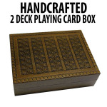 Handcrafted Wooden Playing Card Box : 80 Hearts Design