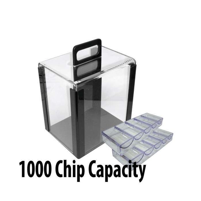 Cash Club 1000 Poker Chip Set with Acrylic Carrier and Racks