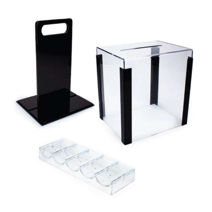 1000 capacity Acrylic Carrier:  Casino Poker Chip carrier case with chip trays 