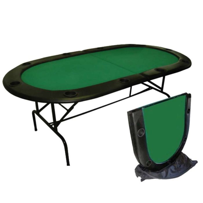 2 Fold Series 10 Player Folding Poker Table GREEN