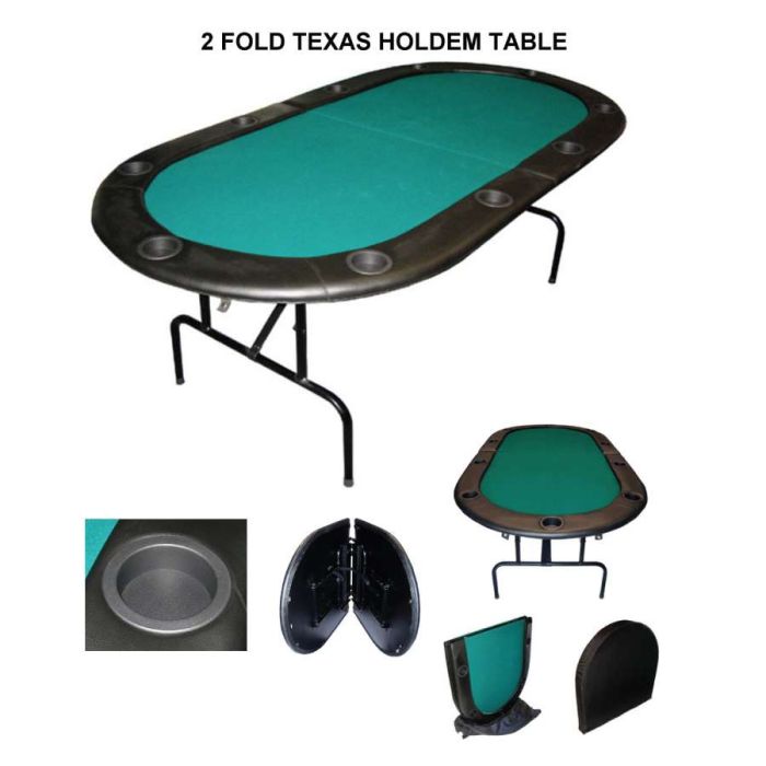 2 Fold Series 10 Player Folding Poker Table GREEN