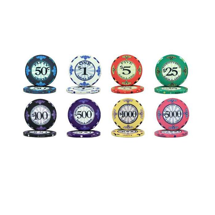 Scroll Ceramic Poker Chips :  Sold by the roll