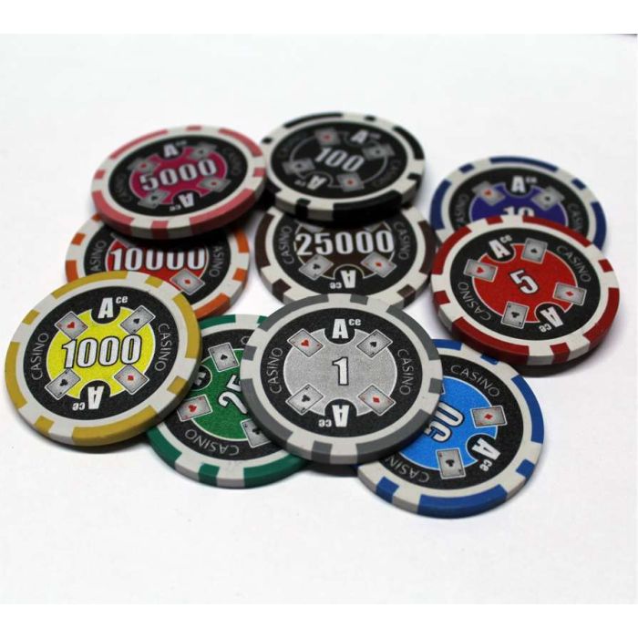 4 Ace Casino Poker Chip Set 1000 Chips with Aluminum Case
