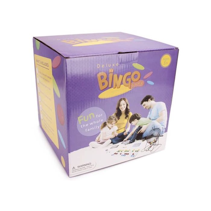 Bingo Game Set Deluxe JUMBO  9-Inch Bingo Game with Colored Balls, 500 Bingo Chips and 100 Bingo Cards