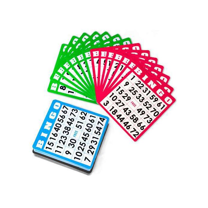 100 Pack of Bingo Cards (Four Different Colors)
