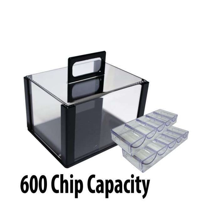 Prestige Poker Chips 600 Chip Set with Acrylic Carrier and Racks