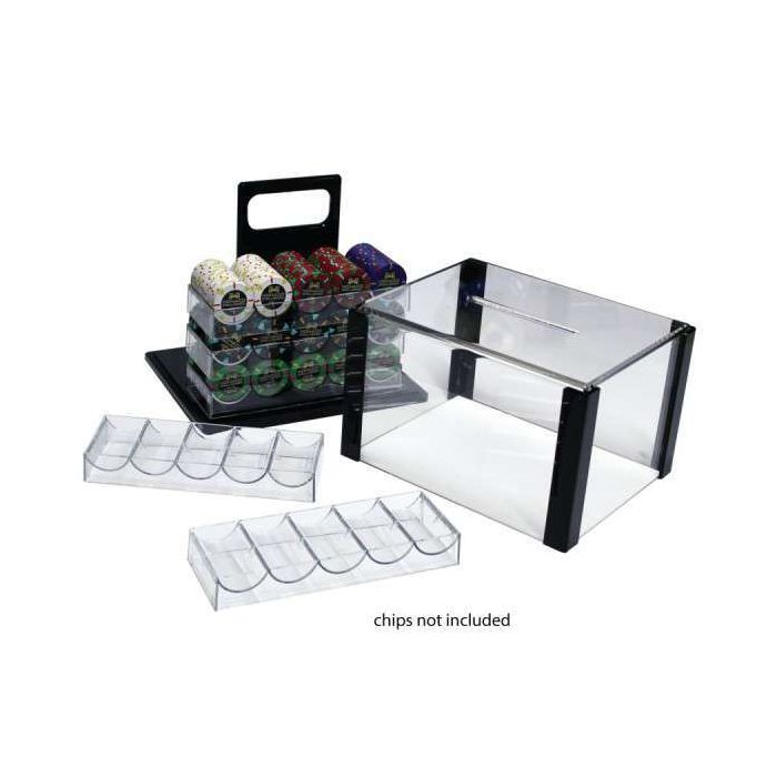 Prestige Poker Chips 600 Chip Set with Acrylic Carrier and Racks