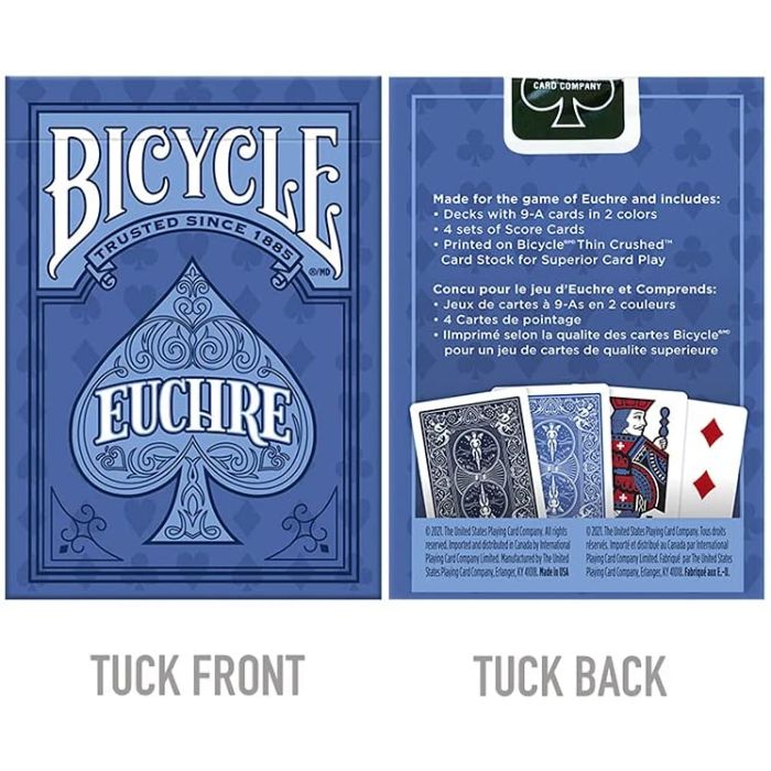 Bicycle Playing Cards EUCHRE Plastic Coated Cards 24 Packs 48 Euchre Decks Black & Blue