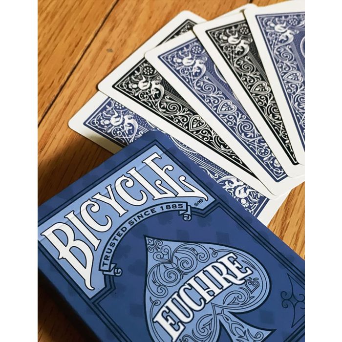 Bicycle Playing Cards EUCHRE Plastic Coated Cards 24 Packs 48 Euchre Decks Black & Blue