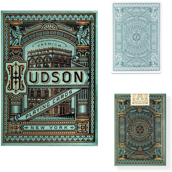 2 Pack Hudson Playing Cards by Theory 11  Teal & Black 2-Deck Set