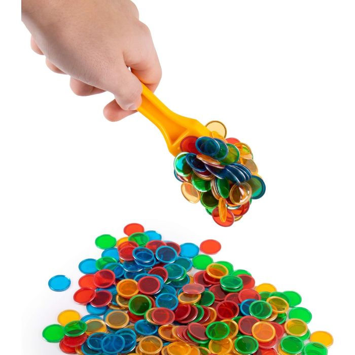 Magnetic Bingo Wand 4-Pack & 400 Colorful Metal-Ring Bingo Chips