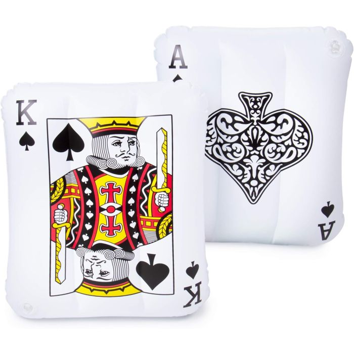 2-Pack King & Queen Mini Inflatable Playing Cards | 13" PVC Blow Up 