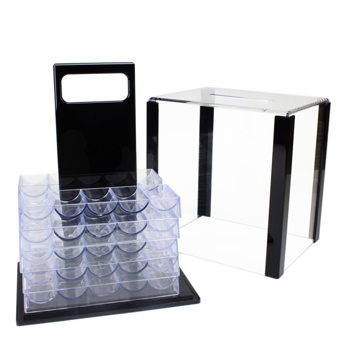 Poker Knights 1000 Poker Chip Set with Acrylic Carrier and Racks