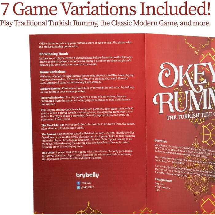 Okey Rummy Rummikub: The Turkish Tile Game - Rummy-Style Draw & Discard Family Board Game