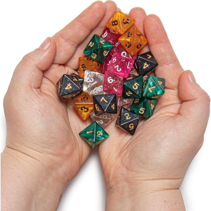 Wiz Dice Bulk Random Polyhedral Dice (D8-100 Pack) - Polyhedral Role Playing Dice in Unique Colors - DND Accessories for TTRPG Dice Games - Ideal Roleplaying Game Dice