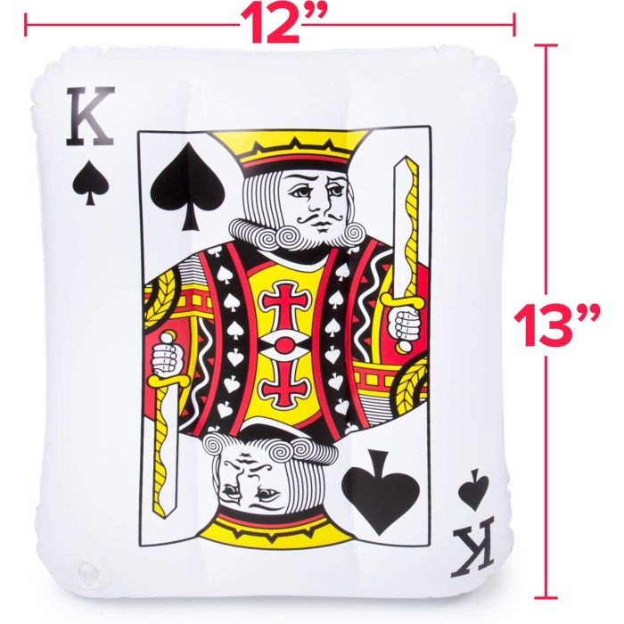 2-Pack King & Queen Mini Inflatable Playing Cards | 13" PVC Blow Up 