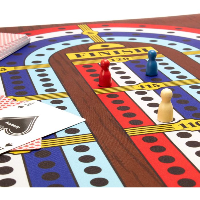 Tabletop Cribbage - Giant 4 Track Board Game Set with Carry Case, Pawns, Playing Cards Included - Classic Retro Boardgames & Toys for Kids, Family, Adults & Seniors - 2-4 Players
