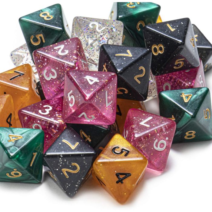 Wiz Dice Bulk Random Polyhedral Dice (D8-100 Pack) - Polyhedral Role Playing Dice in Unique Colors - DND Accessories for TTRPG Dice Games - Ideal Roleplaying Game Dice