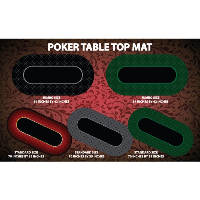 10-Player Texas Hold'em Poker Table Top Roll Out Mat Portable Poker Table Jumbo - Black
