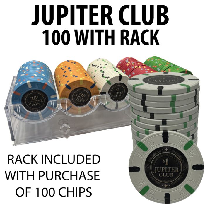 Jupiter Club 43mm 100 $1 chips with free rack  