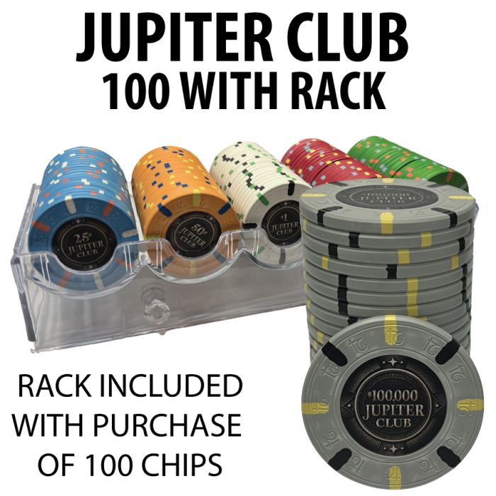 Jupiter Club 43mm 100 $100,000 chips with free rack  