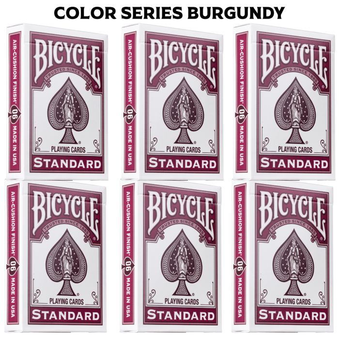 Bicycle Playing Cards 6 Deck Color Series Burgundy Special Buy 
