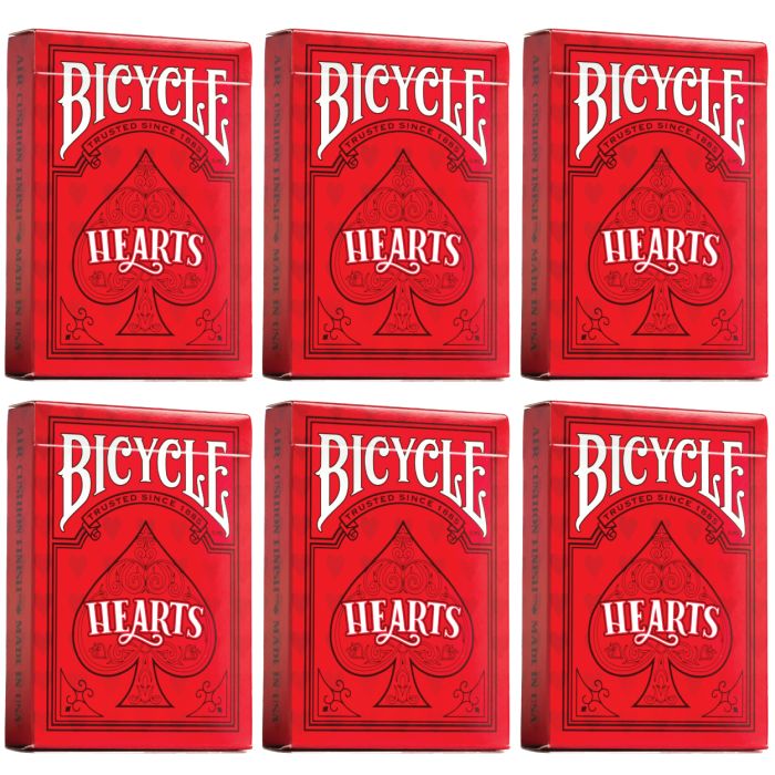 Bicycle Playing Cards 6 Deck Red Hearts Design Special Buy 