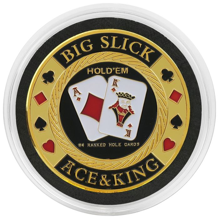 Poker Protector Card Guard Cover in Capsule :  Big Slick Gold 