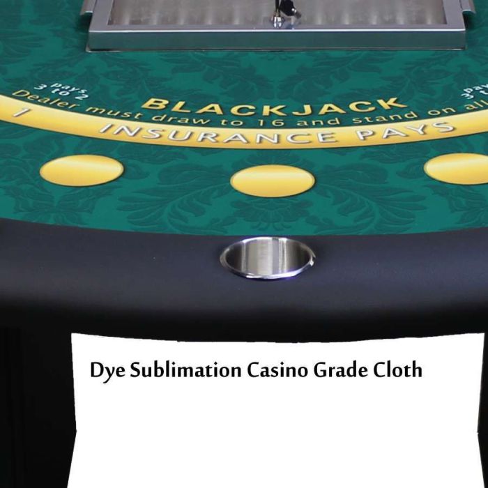 Pro Blackjack table with Casino Dye Sublimation Cloth