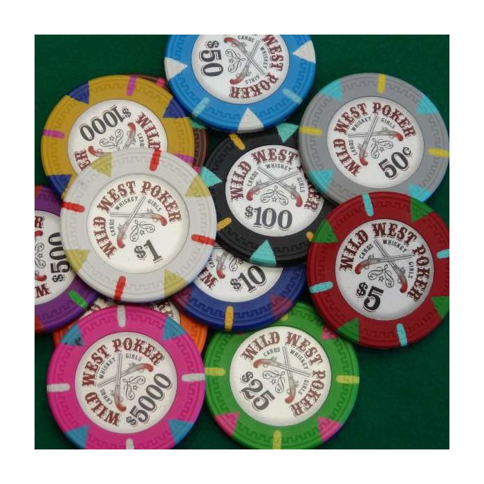 Wild West 600 Poker Chips W/ Acrylic Carrier and racks