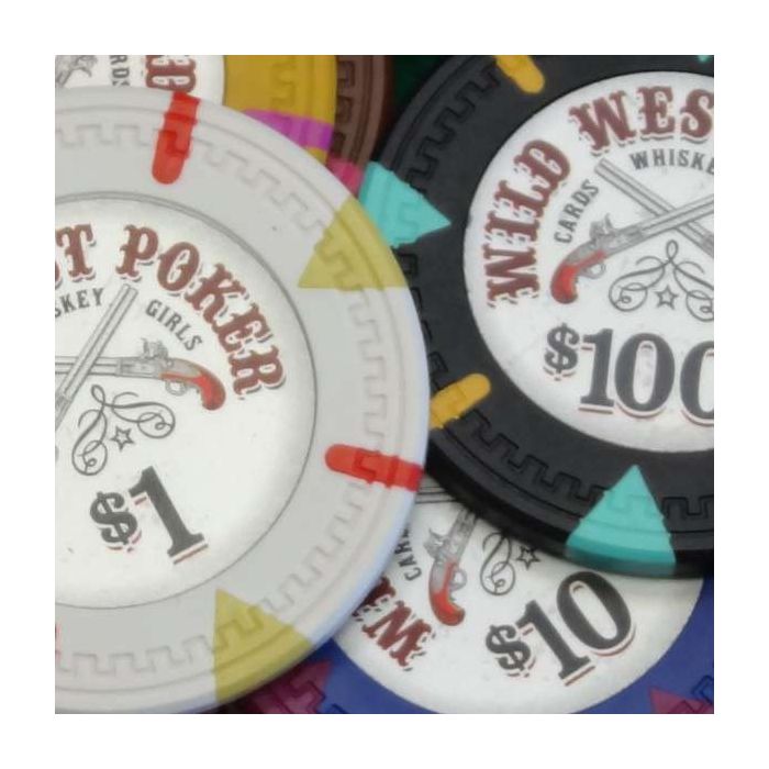 Wild West 600 Poker Chips W/ Acrylic Carrier and racks