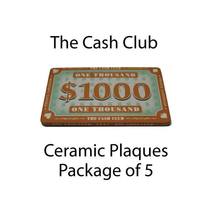 The Cash Club Ceramic Poker Chip Plaques $1000  Pack of 5 