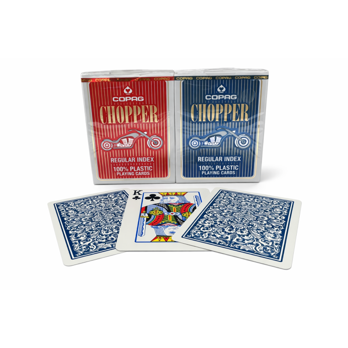 CHOPPER Playing Cards 100% Plastic Regular Index Value 4 - Pack