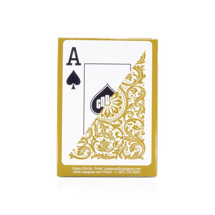 Copag Elite 100% Plastic Playing Cards – Poker Size Jumbo Index Gold (Single Deck)