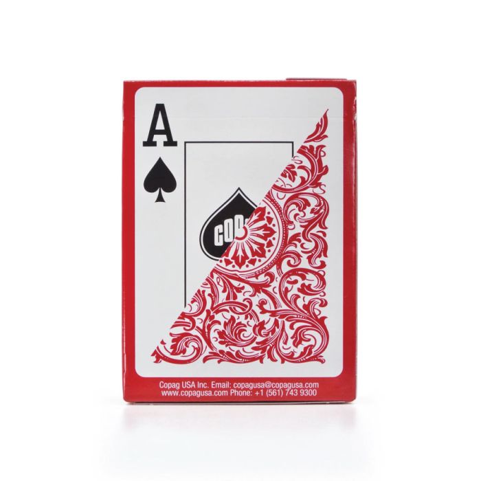 Copag Elite 100% Plastic Playing Cards – Poker Size Jumbo Index Red (Single Deck)