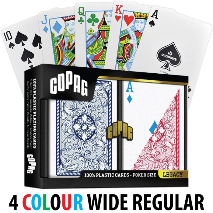 Copag Playing Cards 4 Colour Poker Size Regular Index Legacy Design