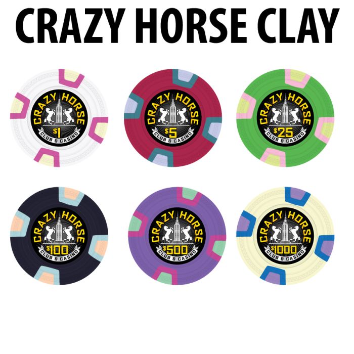 Crazy Horse 300 Poker Chips W/ Aluminum Case