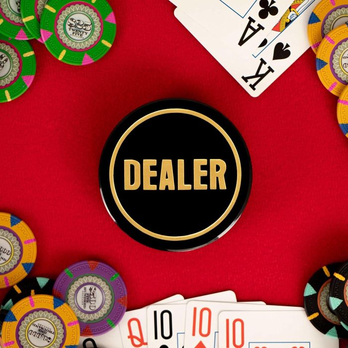 3 inch Crystal Dealer Button Black Double Sided Dealer Button