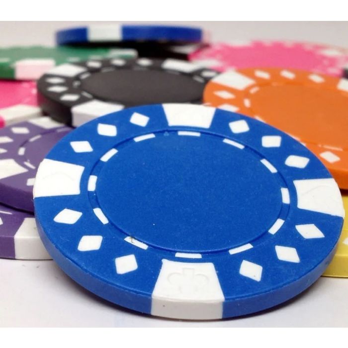 Diamond Suited 12.5 Gram Poker Chips 100 WHITE Chips CLEARANCE
