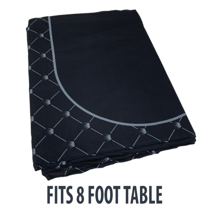 Dye Sublimation Casino Poker Table Cloth - BLACK CROWN Design for 8 x 4 foot table 