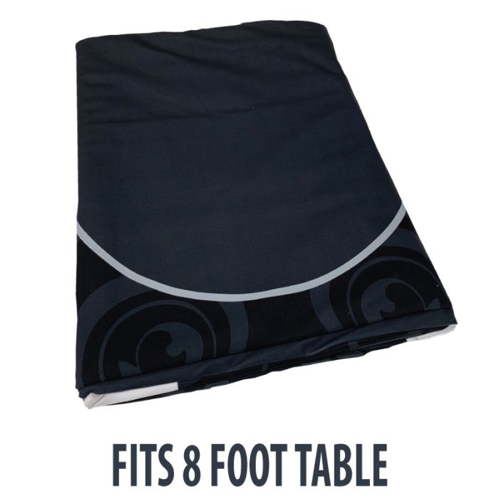 Dye Sublimation Casino Poker Table Cloth - BLACK ELITE Design for 8 x 4 foot table 