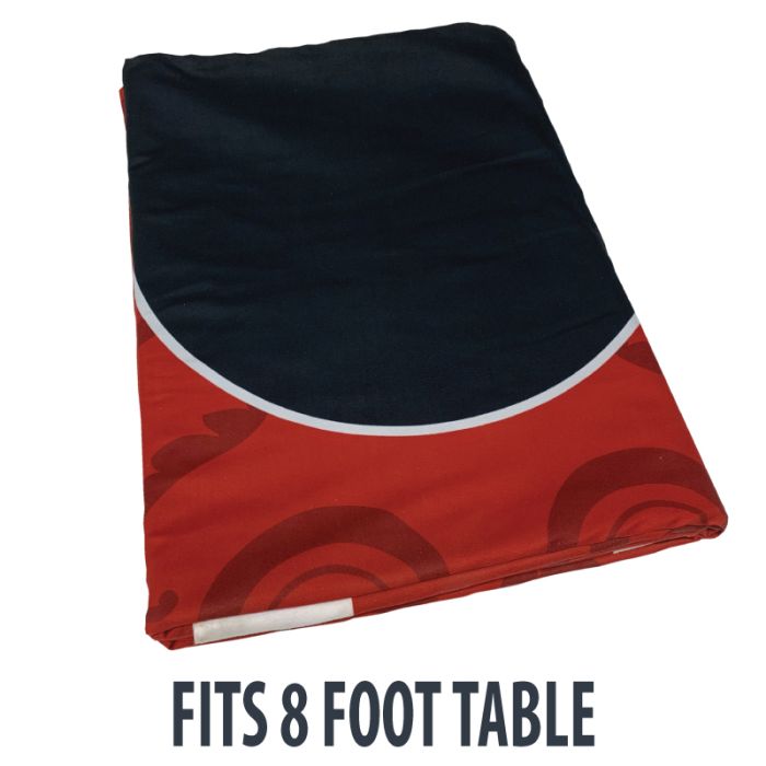 Dye Sublimation Casino Poker Table Cloth - RED ELITE Design for 8 x 4 foot table 