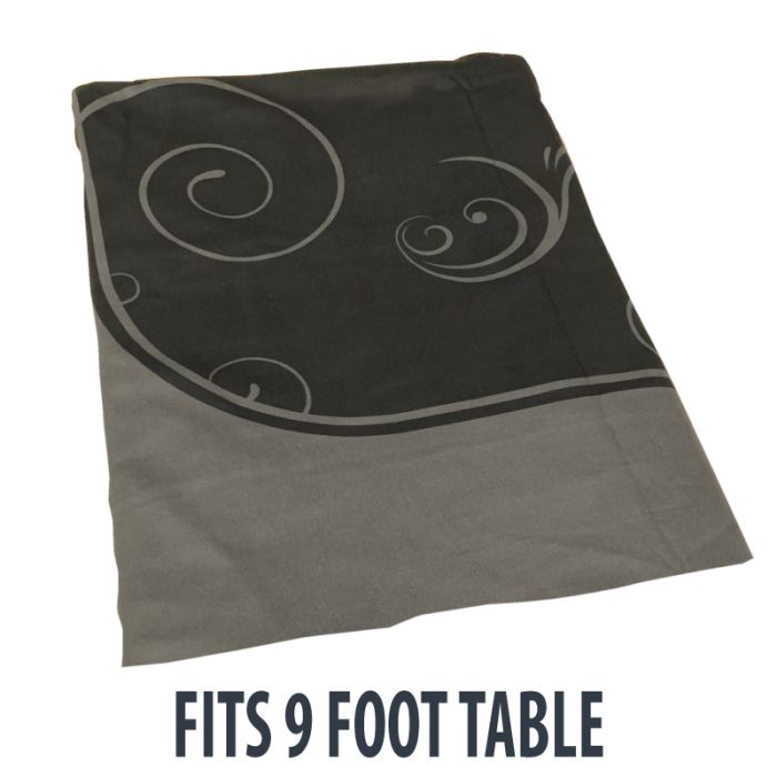 Dye Sublimation Casino Poker Table Cloth - BLACK GRAND Design for 9 x 4 foot table 