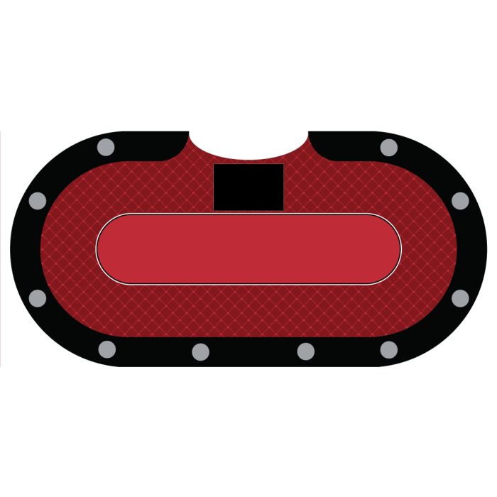 Dye Sublimation Casino Poker Table Cloth - RED CROWN Design for 8 x 4 foot table 